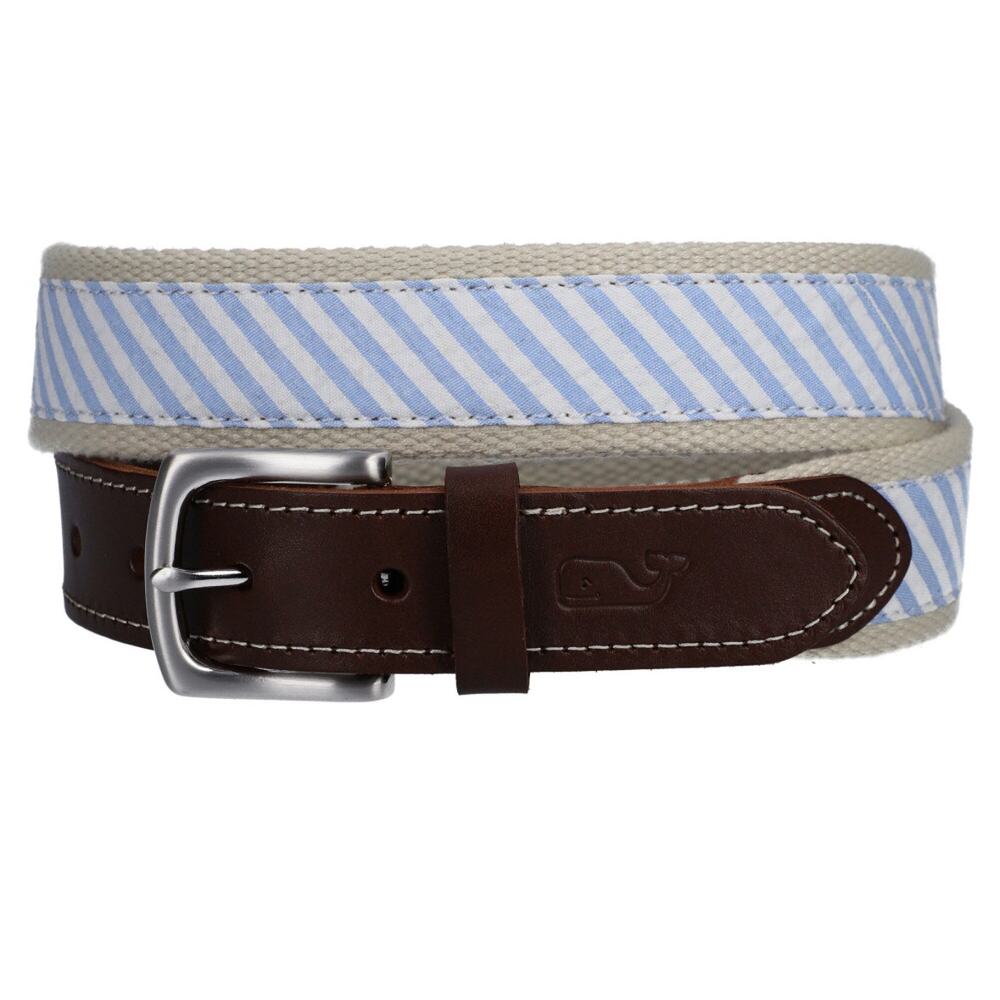 Vineyard Vines Boys' Classic Stripe Canvas Club Belt Blue White Size 24